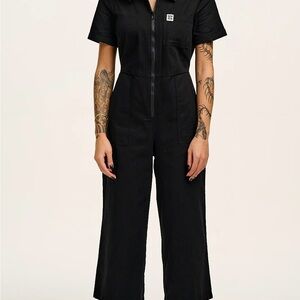 Black Short Sleeve Jumpsuit
